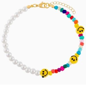 Adina Eden ‘Smiley Face x Pearl’ anklet - sold out!!